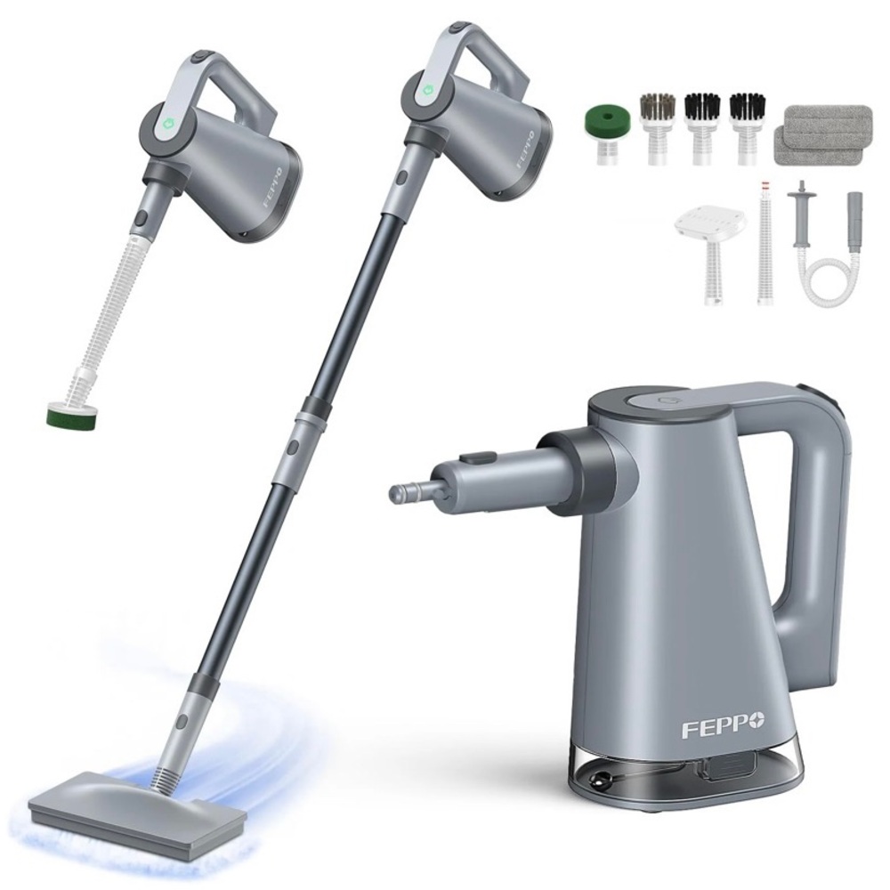 NEW FEPPO Steam Mop with Detachable Handheld Steam Cleaner 100% Chemical Free
